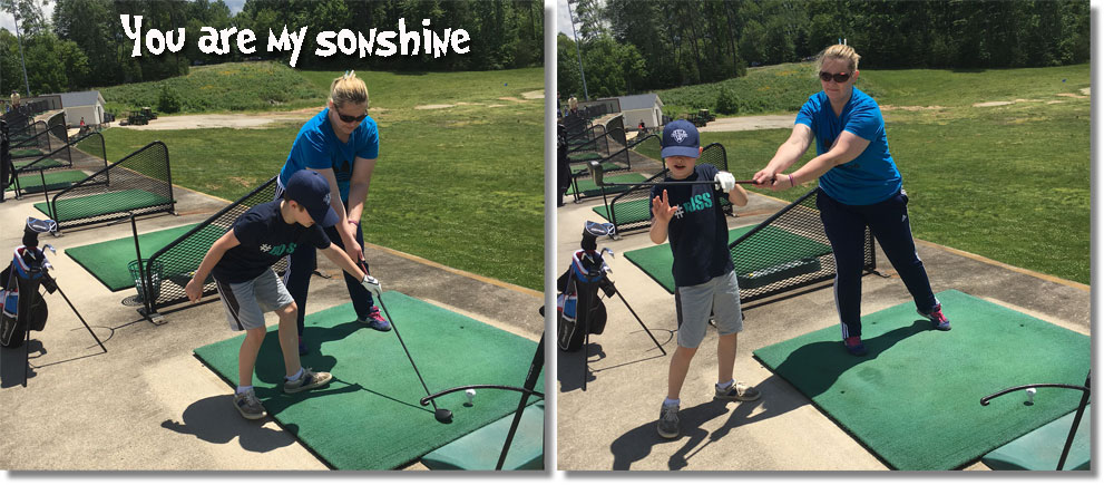 Xander teaching golf